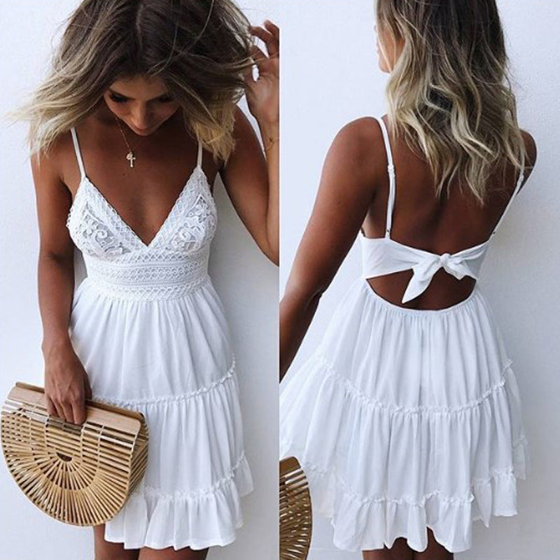 Sexy Back White Cocktail Dress